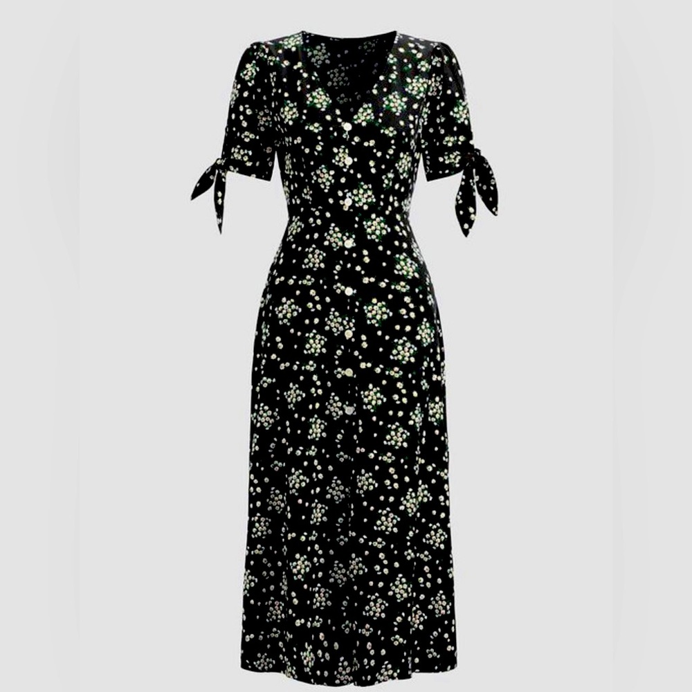 Daisy by the River V Neck Dress